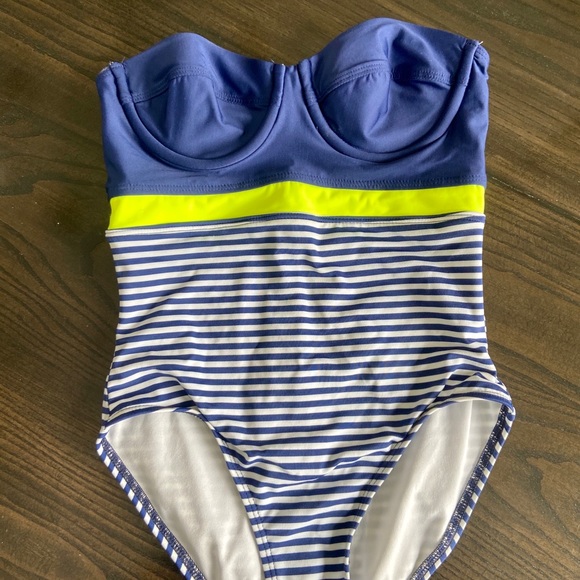 Splendid Strapless Swimsuit Malibu Stripe Bathing - Picture 4 of 7